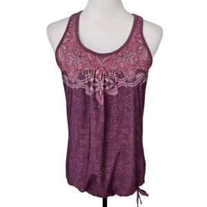 Women’s Purple Patterned Tank Top - Stylish Sleeveless Scoop Neck